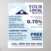 Topjes, makelaar, makelaar Adverteren Poster (Voorkant)