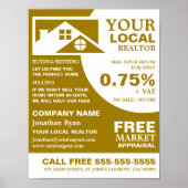 Topjes, makelaar, makelaar Adverteren Poster (Voorkant)