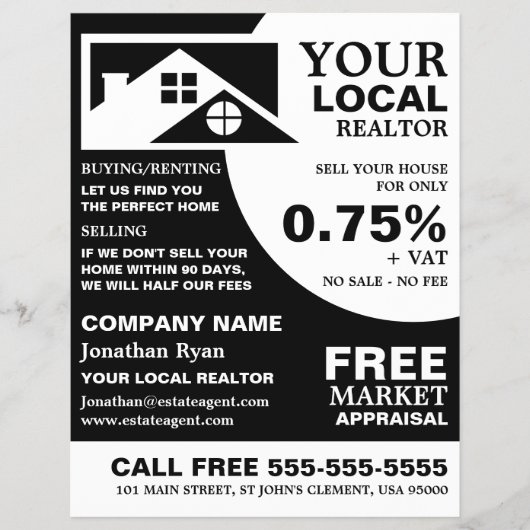 Topjes, Realtor, Estate Agent Adverteren Flyer (Voorkant)