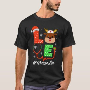 Topjes van de kerstzuster Scrub Funny Reindeer Nur T-shirt