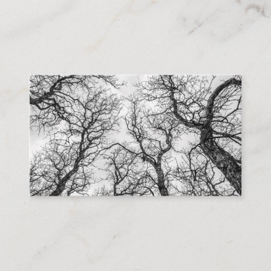 Topjes van gekookte, zeldzame bomen visitekaartje (Voorkant)