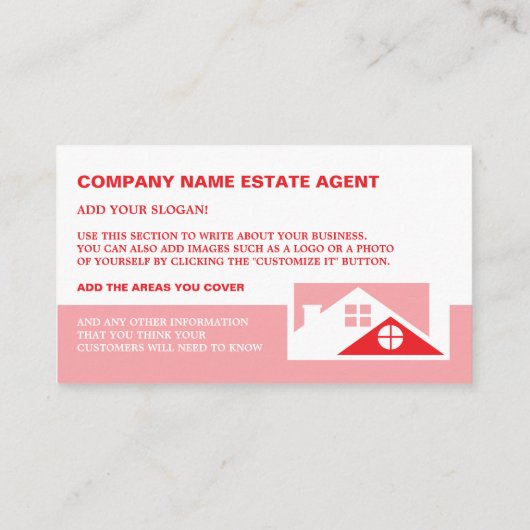 Topjes voor daken, Realtor, Estate Agent Visitekaartje (Achterkant)