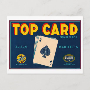 Topkaart Suisun Bartletts  Krat Label Briefkaart