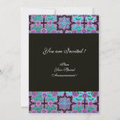 TOPKAPI BLUE BLACK DAMASK MONOGRAM roze groen Kaart (Achterkant)