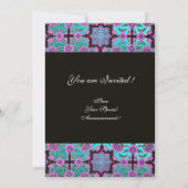 TOPKAPI BLUE BLACK DAMASK MONOGRAM roze groen Kaart (Achterkant)