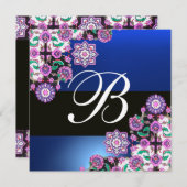 TOPKAPI BLUE BLACK DAMASK MONOGRAM wit Kaart (Voorkant / Achterkant)