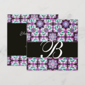 TOPKAPI DAMASK MONOGRAM zwart roze blauw groen Kaart (Voorkant / Achterkant)