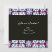 TOPKAPI DAMASK MONOGRAM zwart roze blauw groen Kaart (Achterkant)