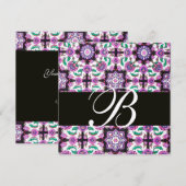 TOPKAPI DAMASK MONOGRAM zwart wit roze groen Kaart (Voorkant / Achterkant)