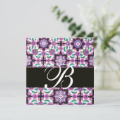 TOPKAPI DAMASK MONOGRAM zwart wit roze groen Kaart (Staand voorkant)