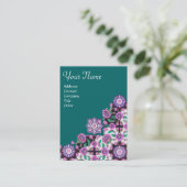 TOPKAPI, FLORAL PINK GREEN ORIENTAL DAMASKSTROMEN VISITEKAARTJE (Staand voorkant)