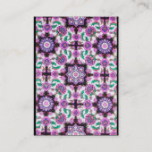 TOPKAPI, FLORAL PINK GREEN ORIENTAL DAMASKSTROMEN VISITEKAARTJE (Achterkant)