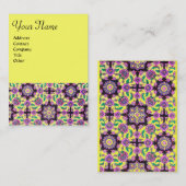 TOPKAPI, FLORAL PINK GREEN YELLOW ORIENTAL DAMASK VISITEKAARTJE (Voorkant / Achterkant)