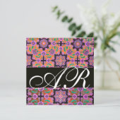 TOPKAPI ORANJE BLACK PINK DAMASK MONOGRAM geel Kaart (Staand voorkant)