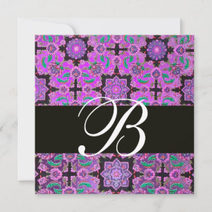 TOPKAPI PAARS BLACK DAMASK MONOGRAM roze groen Kaart