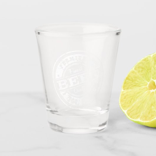 Topklasse Rundvlees-Wit Shot Glas (Voorkant)