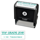 "TOPKLASSE WERK!" + Aangepaste naam docent Zelfinktende Stempel (In situ)