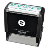 "TOPKLASSE WERK!" + Aangepaste naam docent Zelfinktende Stempel (Product)