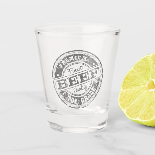 Topkwaliteit Rundvlees-Grijs Shot Glas (Voorkant)