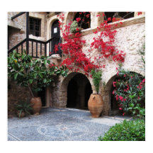 Toplou Klooster Kerken binnenhof POSTER