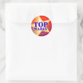 Topmerken ster sticker lof rood/mauve (Tas)