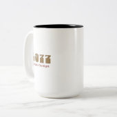 Topnummer 1977 per jaar tweekleurige koffiemok (Voorkant links)