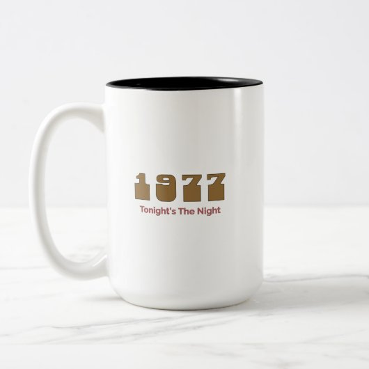 Topnummer 1977 per jaar tweekleurige koffiemok (Links)