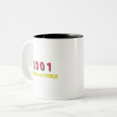 Topnummer 2001 per jaar tweekleurige koffiemok (Voorkant links)