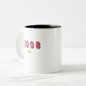 Topnummer 2008 per jaar tweekleurige koffiemok (Voorkant links)