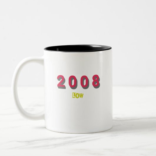Topnummer 2008 per jaar tweekleurige koffiemok (Links)