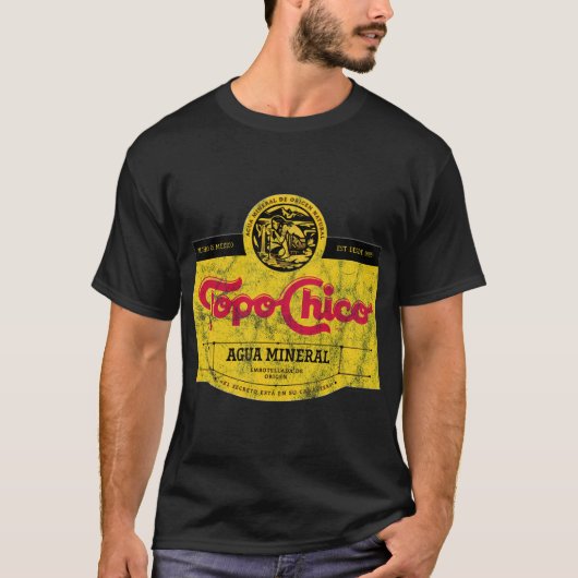Topo Chico Agua mineraal versleten en gewassen Log T-shirt (Voorkant)