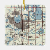 Topo-kaart Loveland CO Keramisch Ornament (Voorkant)