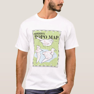 Topo-kaart van de vogels t-shirt