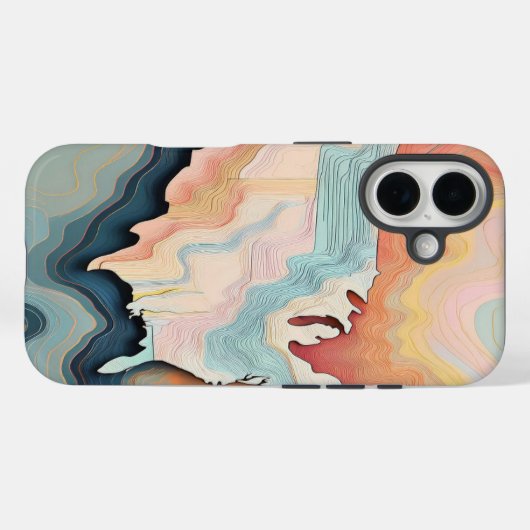Topo Pastels Case-Mate iPhone Case (Achterkant (horizontaal))