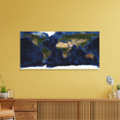 Topografie en bathymetrische verdeling van de voll canvas afdruk (Insitu (Woonkamer))