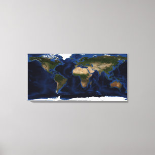 Topografie en bathymetrische verdeling van de voll canvas afdruk