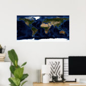 Topografie en bathymetrische verdeling van de voll poster (Thuiskantoor)