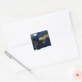 Topografie en bathymetrische verdeling van de voll vierkante sticker (Envelop)