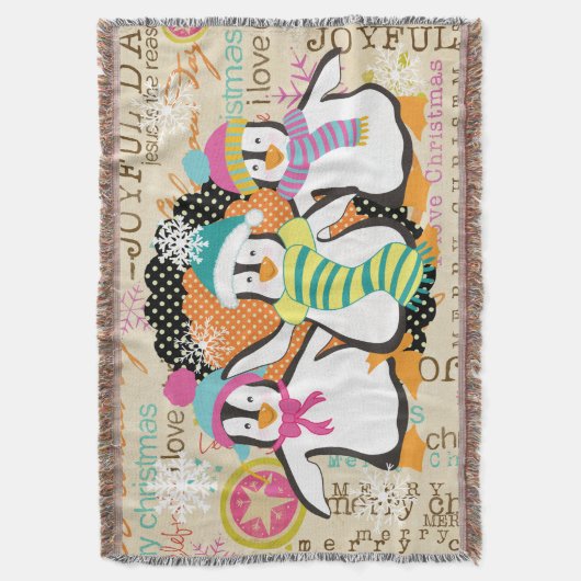 Topografie en Penguins Holiday Throw Deken (Voorkant Verticaal)