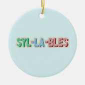 Topografie van lettergrepen keramisch ornament (Voorkant)