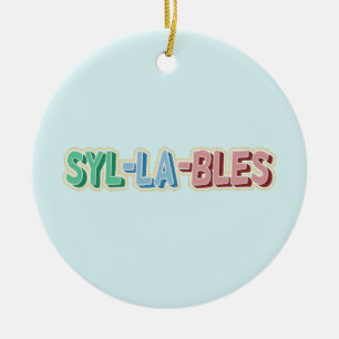 Topografie van lettergrepen keramisch ornament