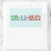 Topografie van lettergrepen rechthoekige sticker (Tas)