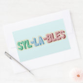 Topografie van lettergrepen rechthoekige sticker (Envelop)