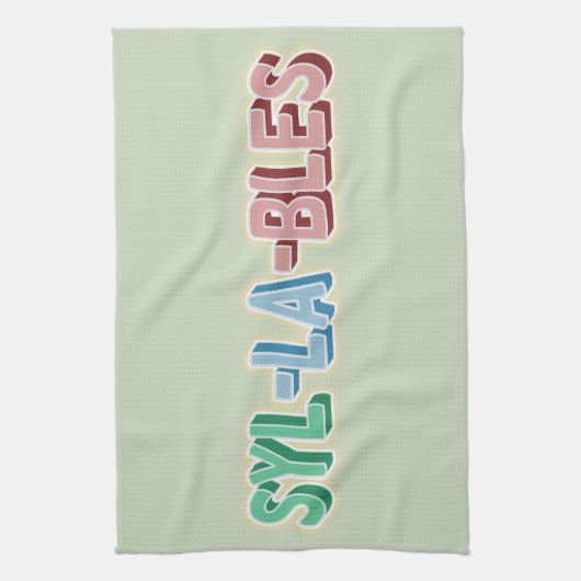 Topografie van lettergrepen theedoek (Verticaal)