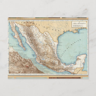 Topografie van Mexico Briefkaart