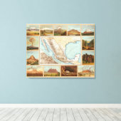 Topografie van Mexico Canvas Afdruk (Insitu (Houten vloer))