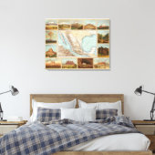 Topografie van Mexico Canvas Afdruk (Insitu (Slaapkamer))