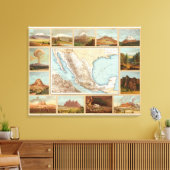 Topografie van Mexico Canvas Afdruk (Insitu (Woonkamer))