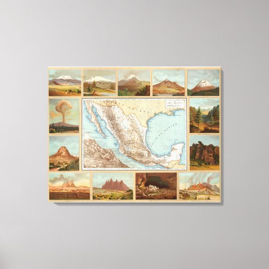 Topografie van Mexico Canvas Afdruk (Voorkant)