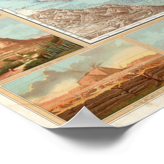 Topografie van Mexico Poster (Hoek)